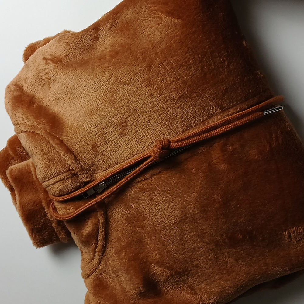 Active USA Brown Velvet Jacket and Pants with Soft Teddy Texture